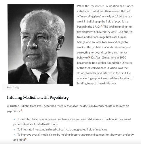 Alan Gregg Psychiatry Rockefeller