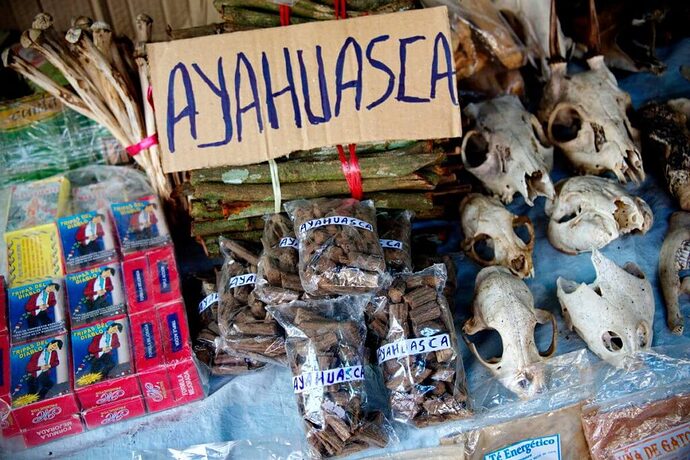 Ayahuasca at a market in Iquitos