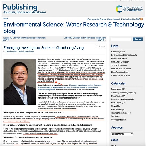 Xiaocheng Jian Wastewater Biomaterials