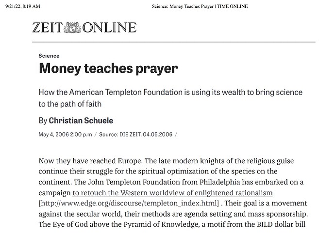 Money Teaches Prayer