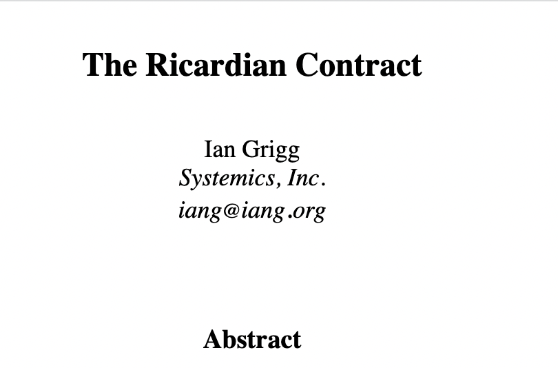 Ricardian Contract